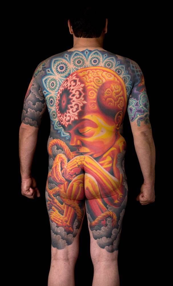 Tattoo artist Adrian Lee, authors color big tattoos, new school and ornamental | USA