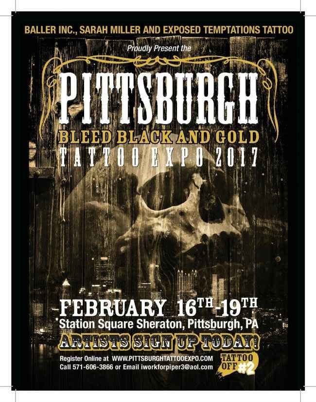 Pittsburgh Bleed Back and Gold Tattoo Expo