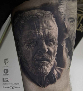 Detailed realistic tattoo by Andrey Lukyanov