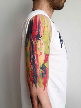 Watercolor tattoos by Amanda Wachob