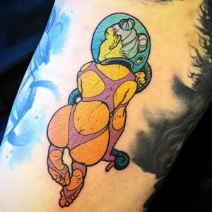 Contrasting Erotica in tattoos by Onni O'Leary from Sydney