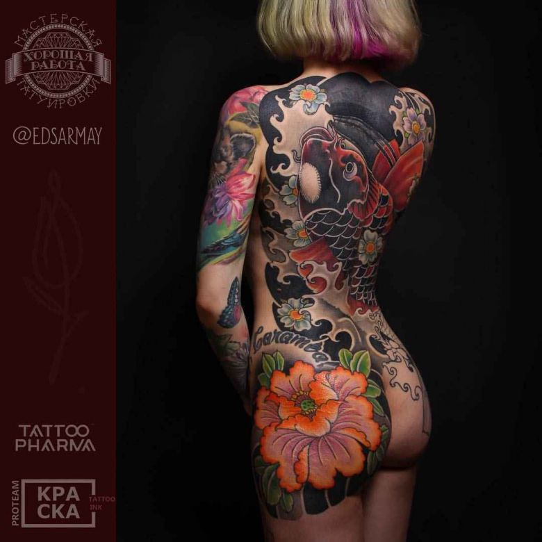 Japanese tattoos by Eduard Sarmaev