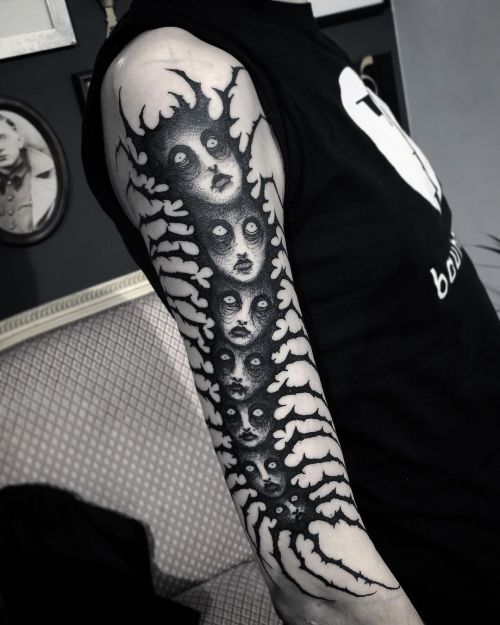 The embodiment of darkness in horror tattoos by Maldenti | iNKPPL