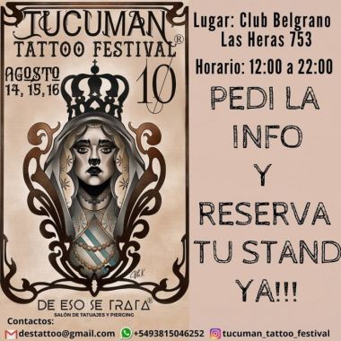 10th Tucuman Tattoo Festival | 14 - 16 August 2020