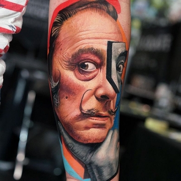 50 Best Salvador Dali Portrait Tattoos