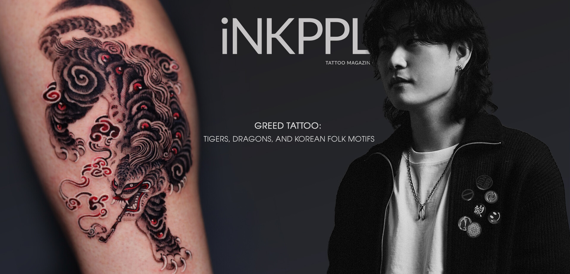 GREED Tattoo: Tigers, Dragons, and Korean Folk Motifs