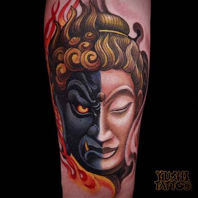 YUSHI TATTOO LA on Instagram: “Hatred 2016. I'll be in San Diego to have a  guest work next saturday the 13th Feb at Guru tattoo… | Tattoos, Mask tattoo,  Guru tattoo