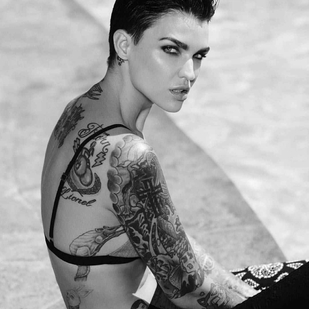 🔥 Hot photos, model's portfolio  #15964 Tattoo model Ruby Rose