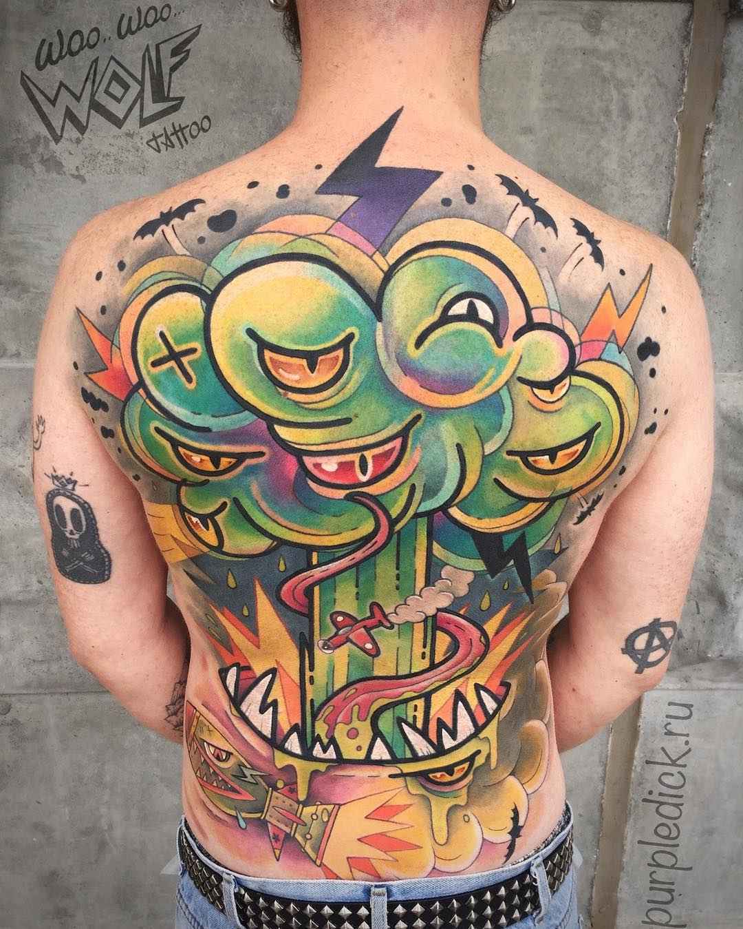 Tattoo artist Dmitriy PurpleDick Yakovlev color authors new school tattoo | Moscow, Russia
