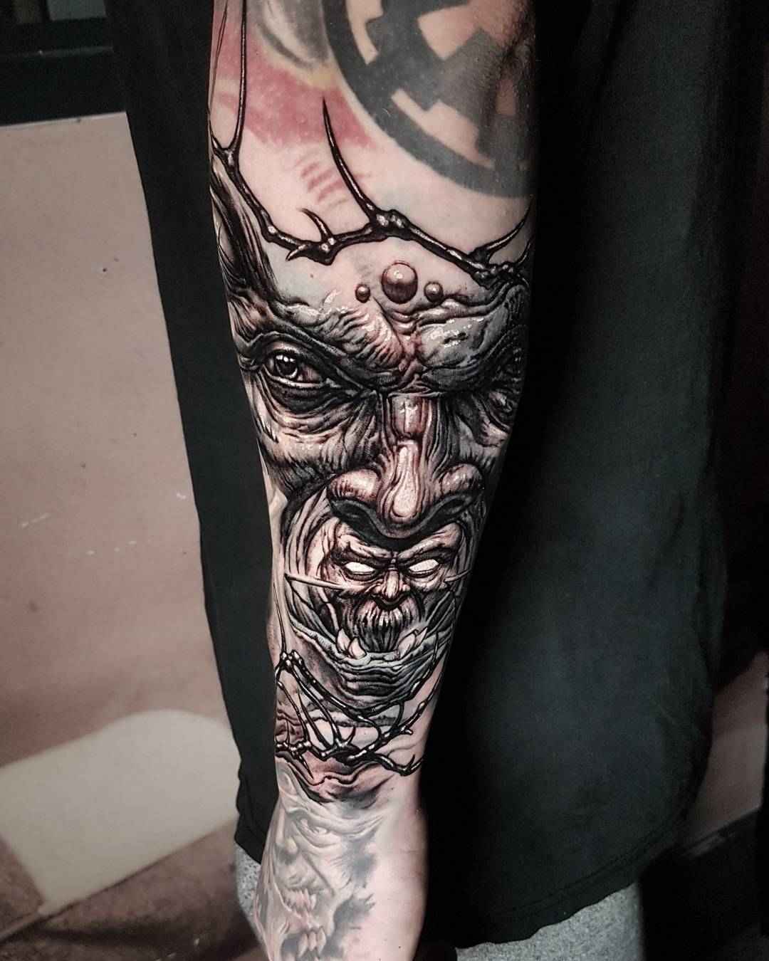 Tattoo艺术家Hokowhitu Sciascia黑色与灰色作者风格恐怖纹身 | 澳大利亚墨尔本