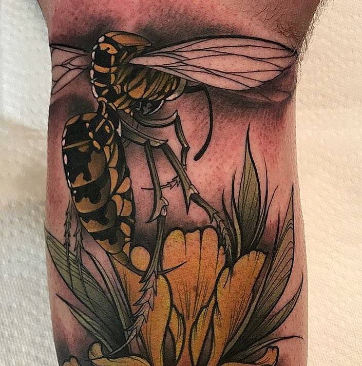 Tattoo artist Jason Sketchy Lawyer, authors style color neo traditional tattoo | Atlanta, GA, USA