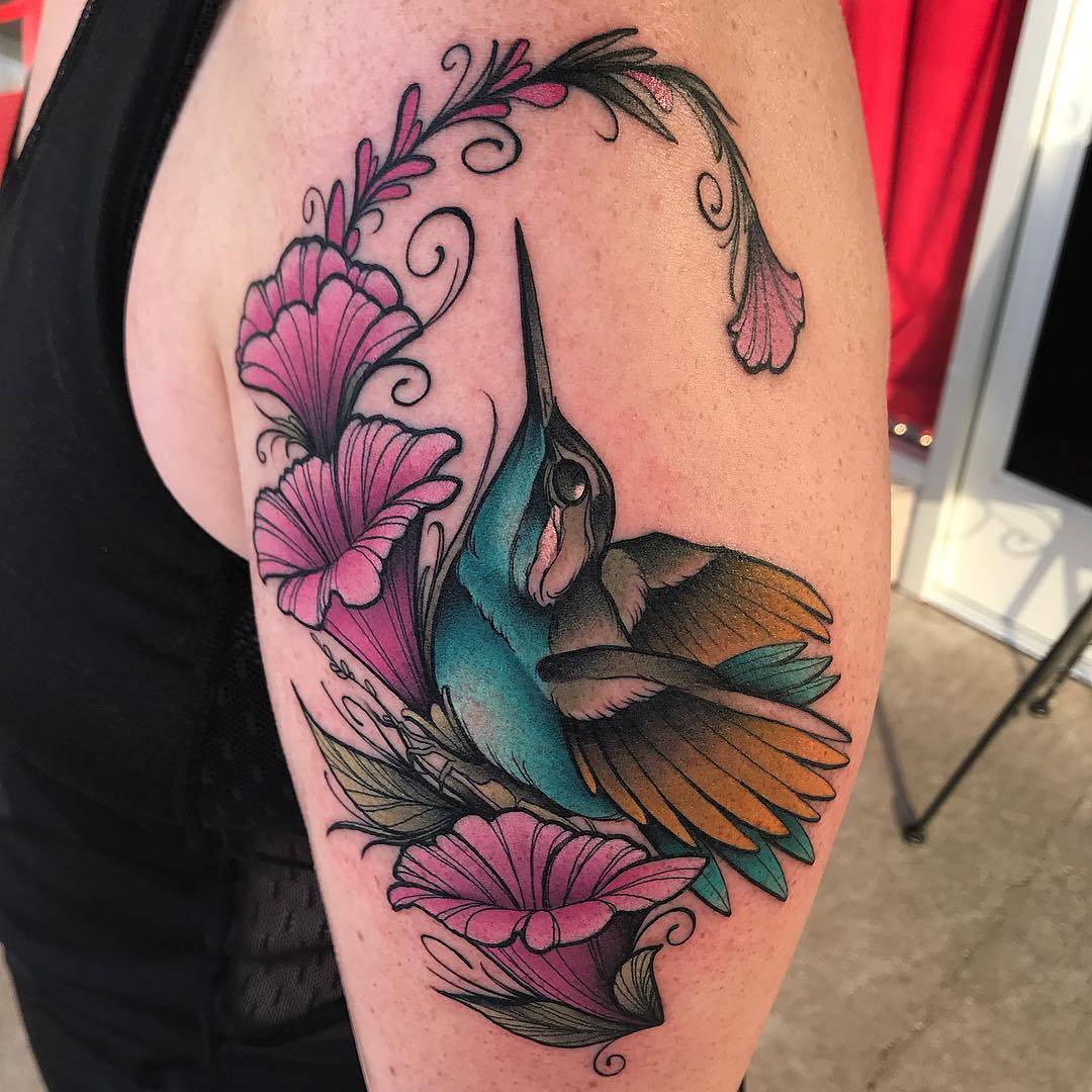 Tattoo artist Jason Sketchy Lawyer, authors style color neo traditional tattoo | Atlanta, GA, USA