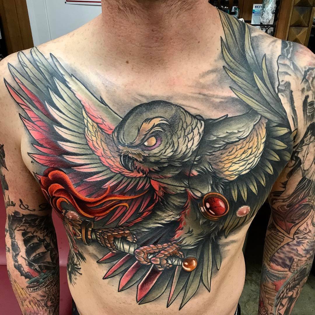 Tattoo artist Jason Sketchy Lawyer, authors style color neo traditional tattoo | Atlanta, GA, USA