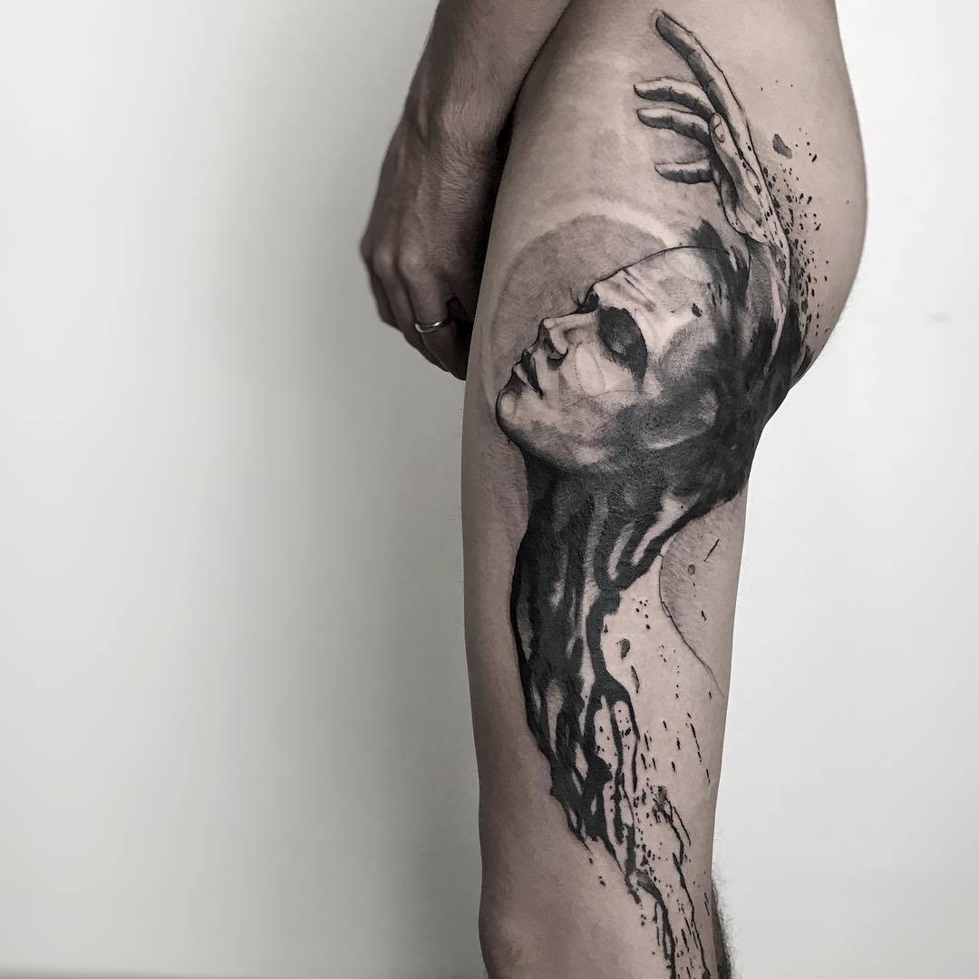 Tattoo artist Paulo Reis, black sketch watercolor authors style tattoo | San Paulo, Brazil