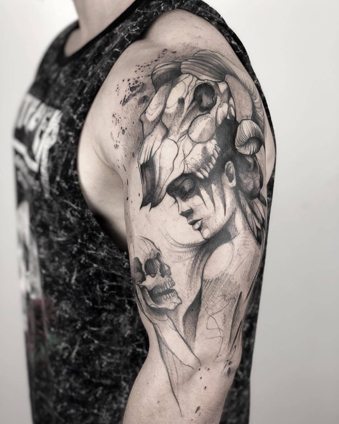 12 Dramatic Paulo Reis's black watercolor tattoos iNKPPL