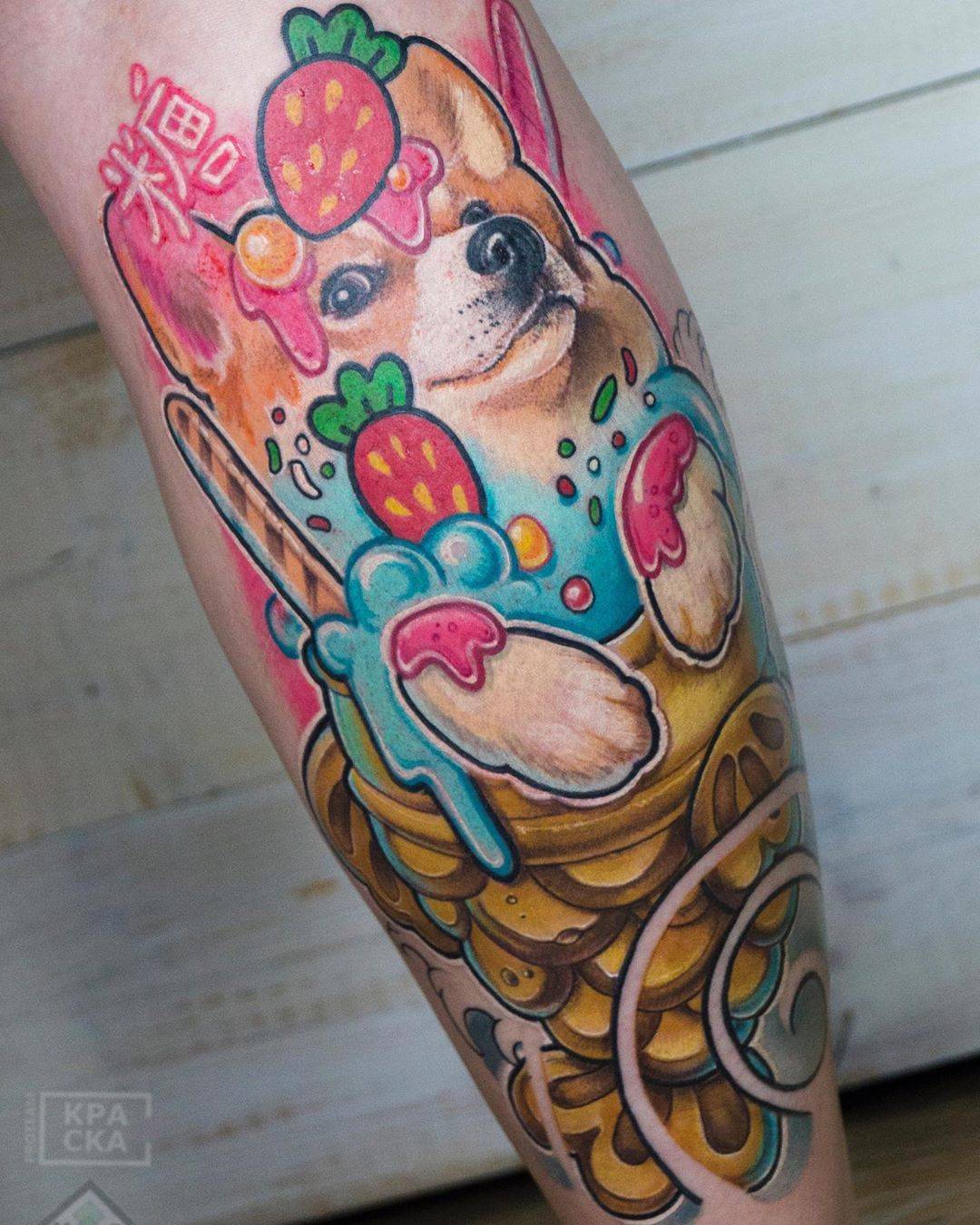 Tattoo artist Maria Ivolga, color watercolor realism tattoo, new school | Krasnoyarsk, Russia