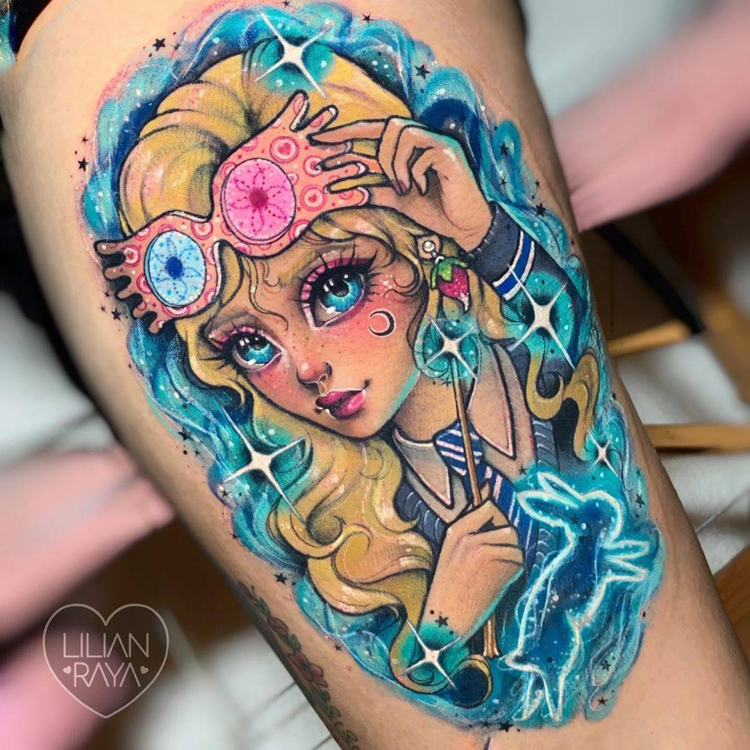 Anime Transformation of Neo Traditional Tattoo by Lilian Raya | iNKPPL