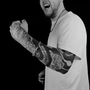 Male Black Blackwork tattoo on Sleeve #62817 | Tattoo Artist Maxim Desnev