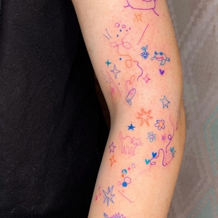 Female Color Illustrative tattoo on Forearm #63523 | Tattoo Artist marta.tatts