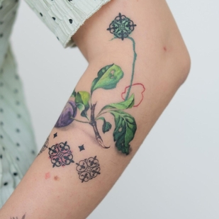 Female Color Illustrative tattoo on Forearm #63546 | Tattoo Artist Noa Margalit