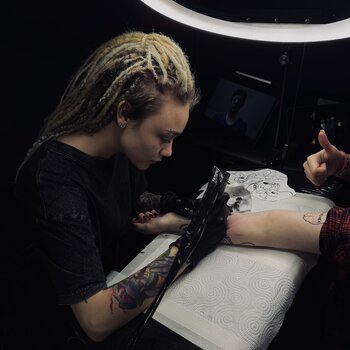 Tattoo artist Polina Purygina