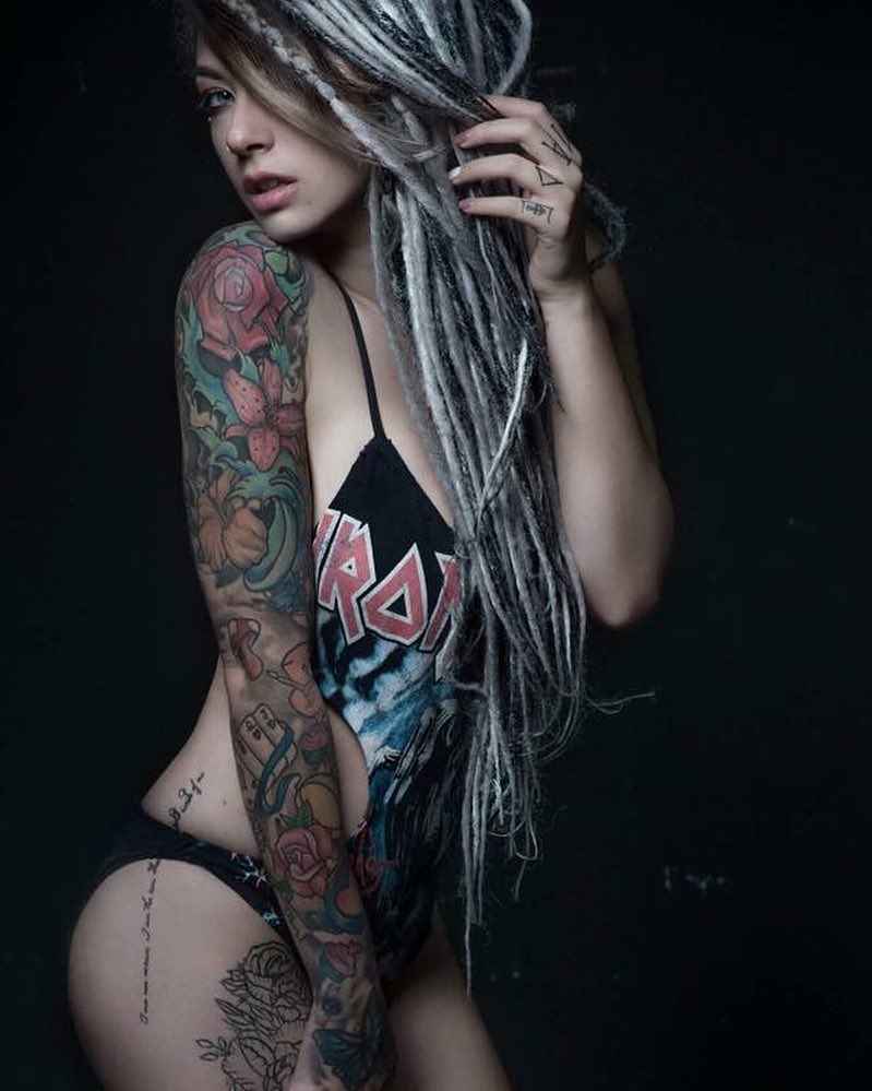 Female tattooed model Alessia (AleRose Bunny) Amoruso, Italian alternative ...