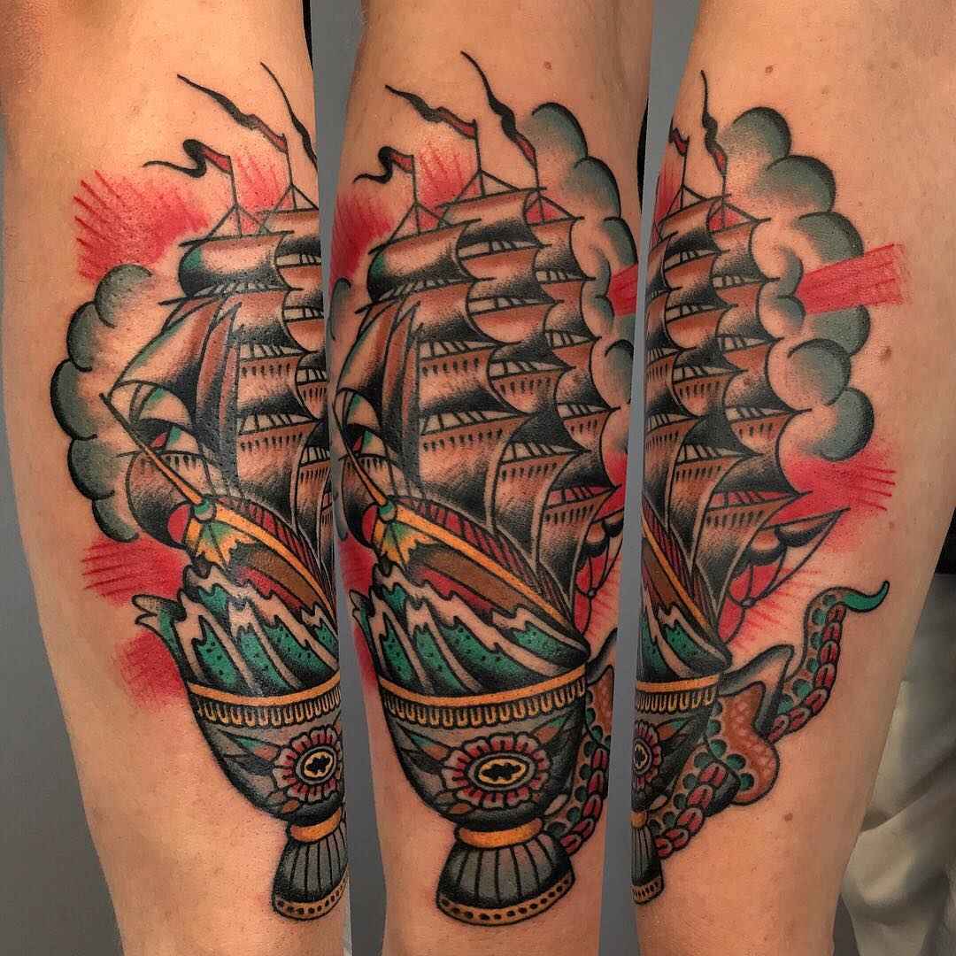 Tattoo艺术家Dmitriy Rechnoy，色彩传统和复古风格的纹身，个性化设计 | 莫斯科，俄罗斯