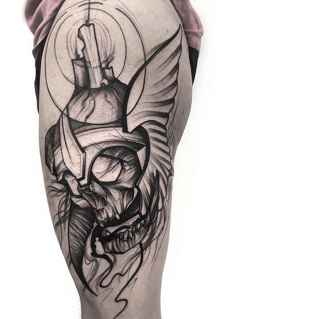 Tattoo artist Frank Carrilho authors Chaotic Blackwork tattoo | Portugal