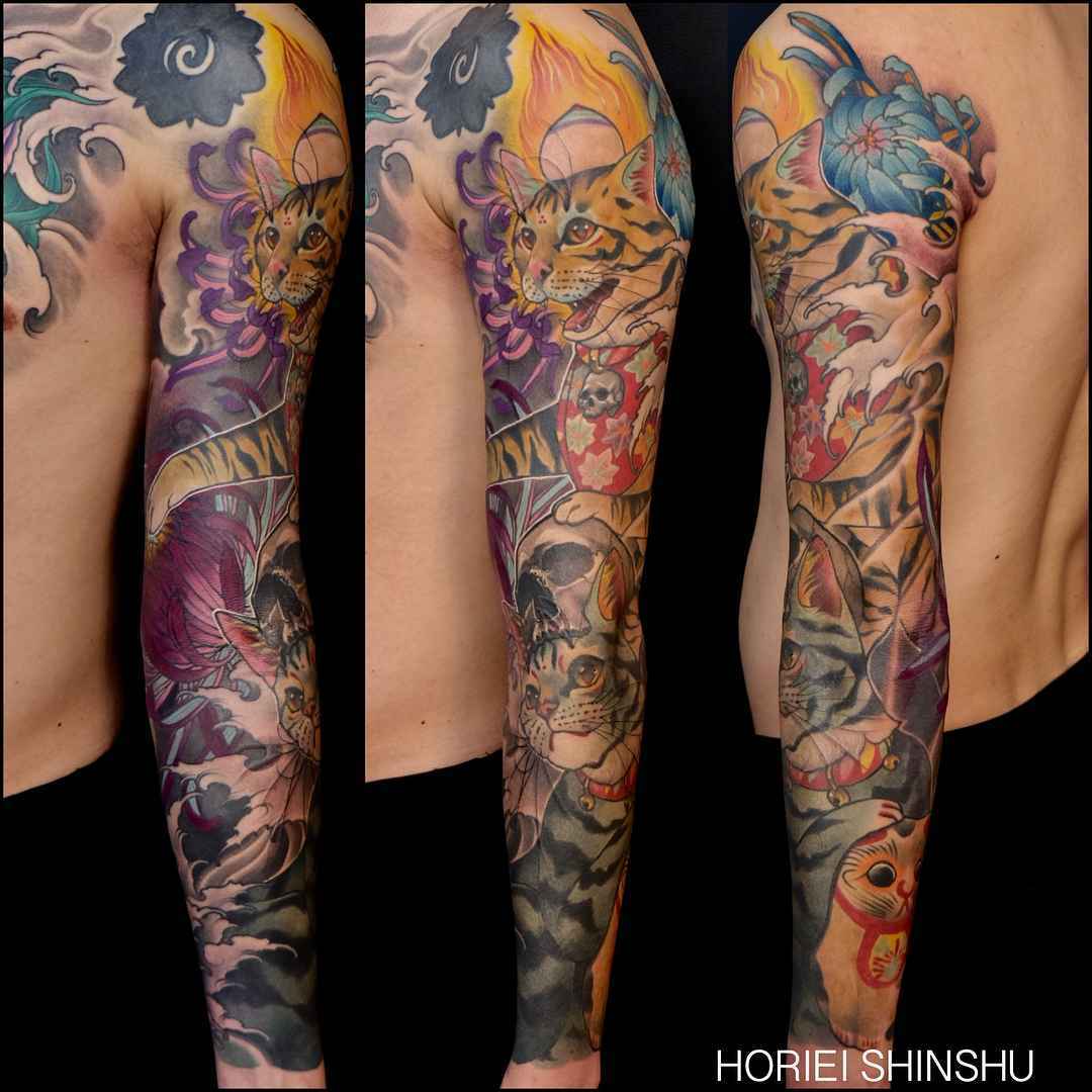 Completed neo Japanese full sleeve by Rob Steele, Birmingham, UK : r/irezumi