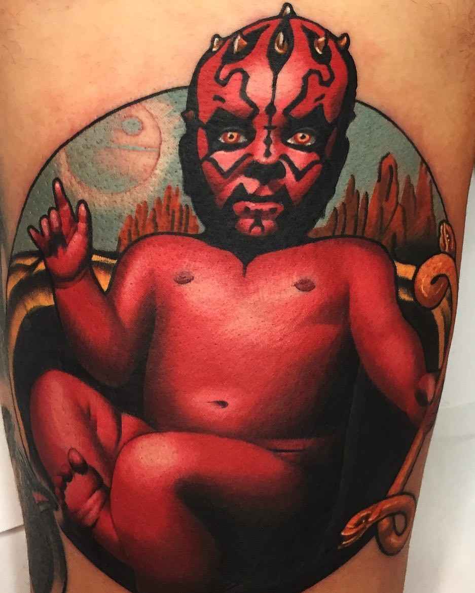 Tattoo artist Mike Stockings color neo traditional animal tattoo in an authors style | UK