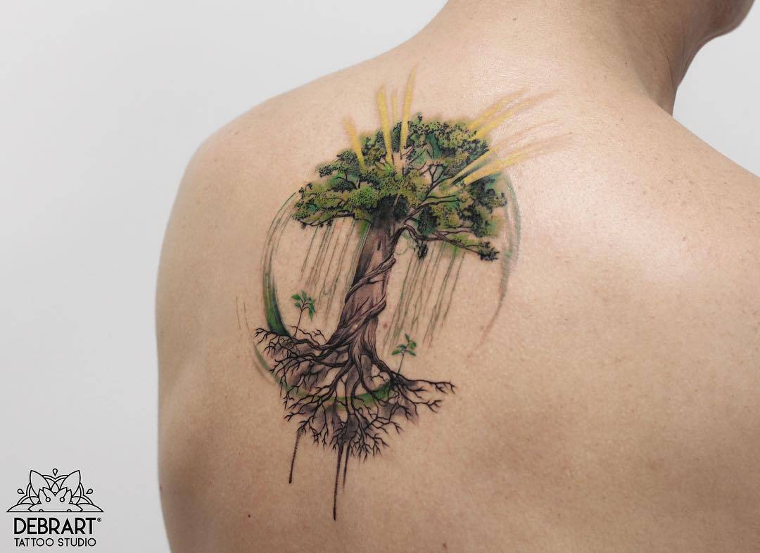 Tattoo artist Deborah Genchi, authors style color watercolor surrealistic tattoo | Bari, Italy