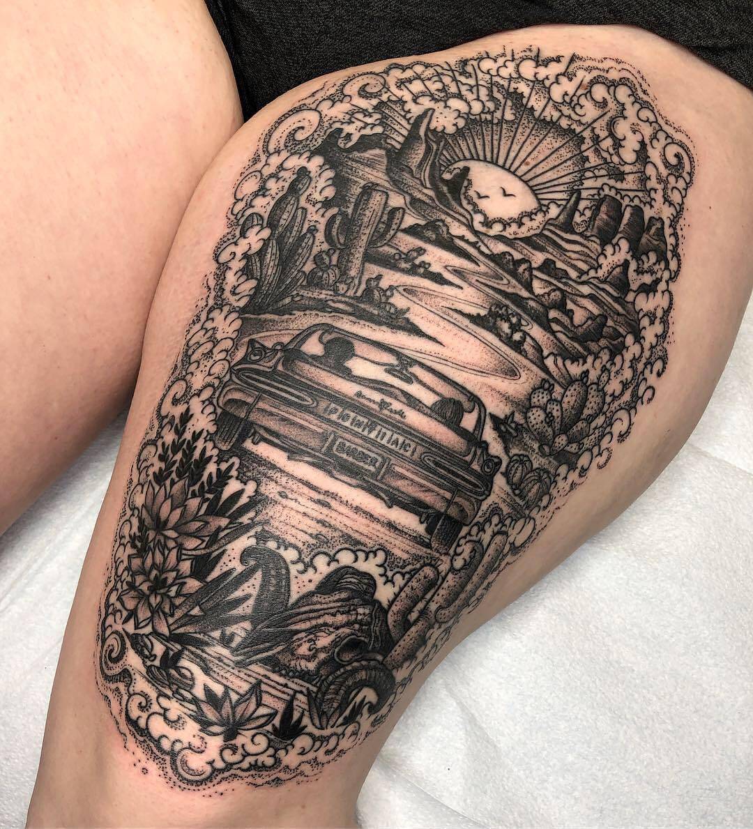 Tattoo artist Joseph Haefs, black authors linework tattoo | Las Vegas, USA
