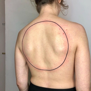 Black  tattoo on Back #64115 | Tattoo Artist crooked_gun