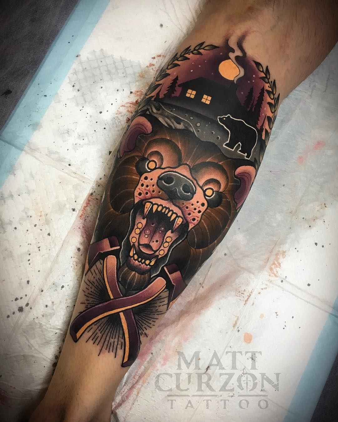 Tattoo artist Matt Curzon new school neo traditional tattoo
