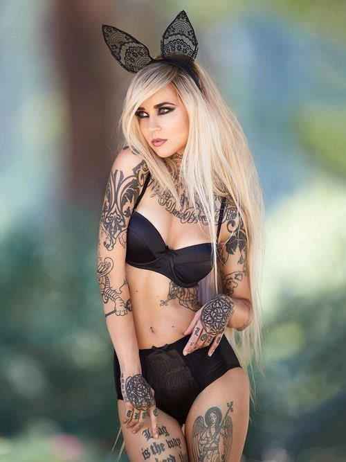 Alternative female tattoo model Sara Fabel | Тату модель Sara Fabel , девушка с татуировками