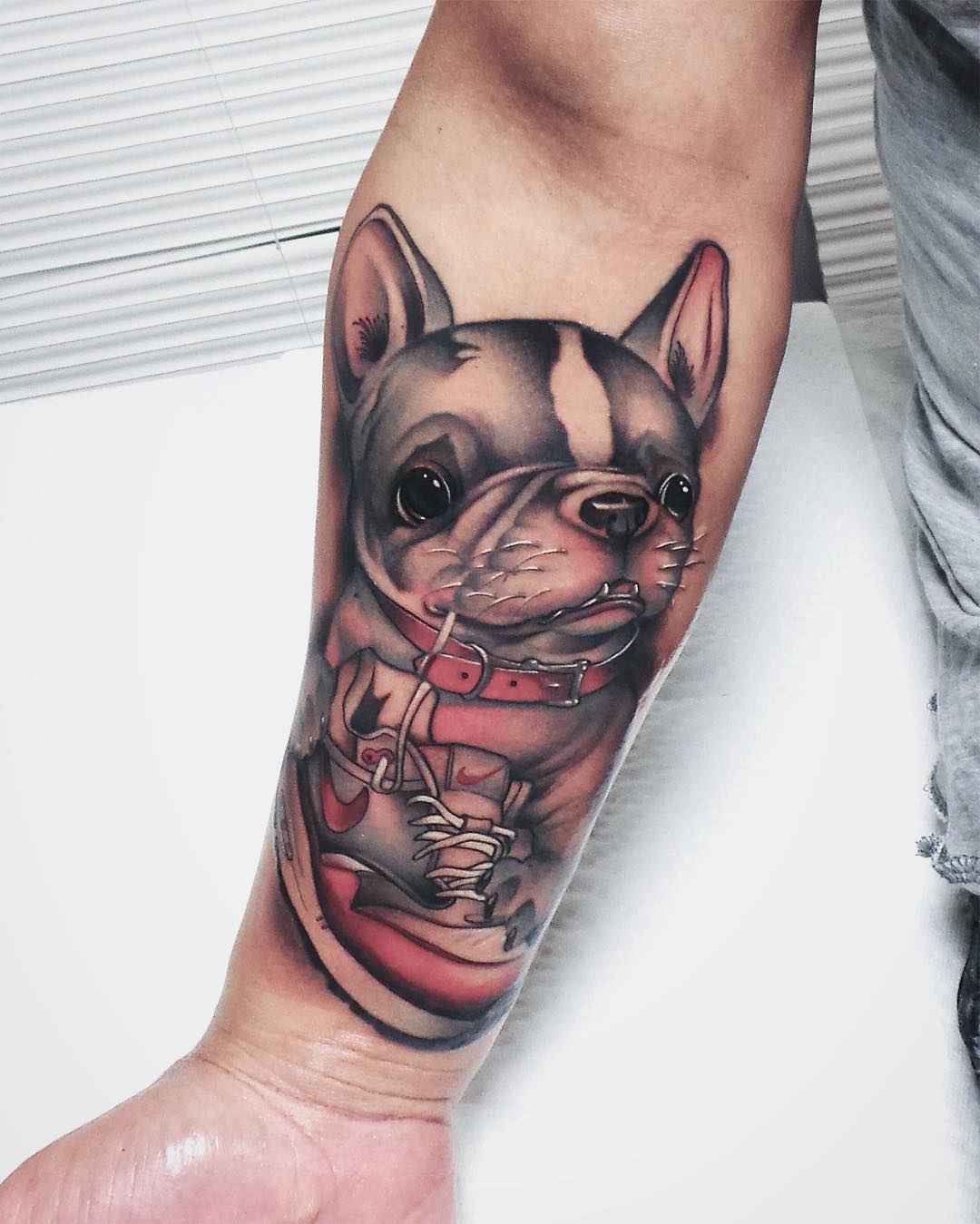 Tattoo artist Steven Compton color new school tattoo in authors style | US