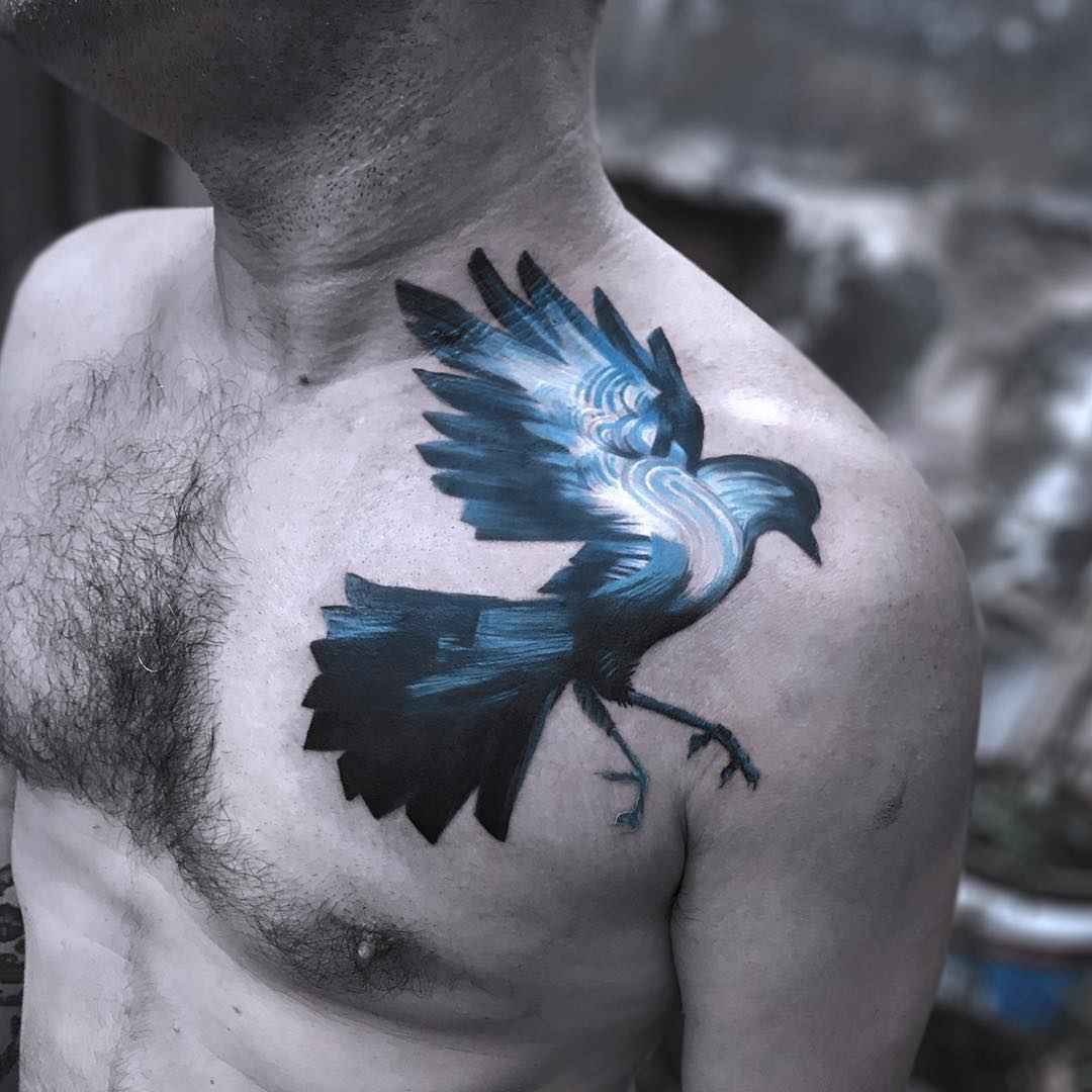 Tattoo artist Serkan Demirboga authors color and black tattoos, watercolor, sketch, minimalism | Turkey