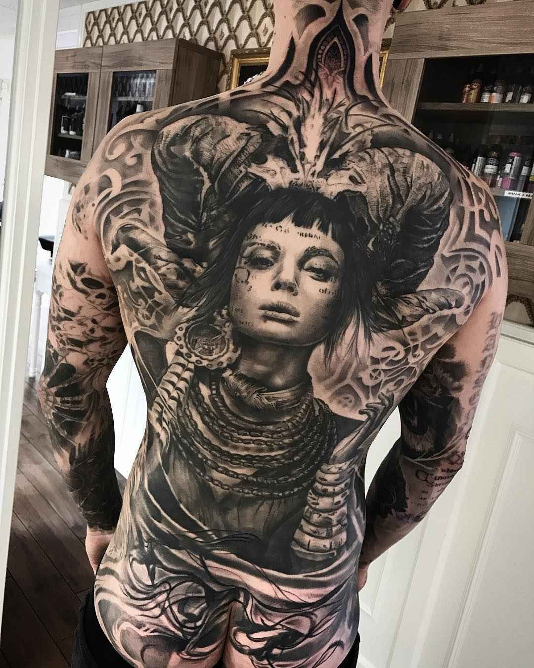 Tattoo artist Mark Wosgerau authors style black&grey portrait realistic tattoo | Denmark