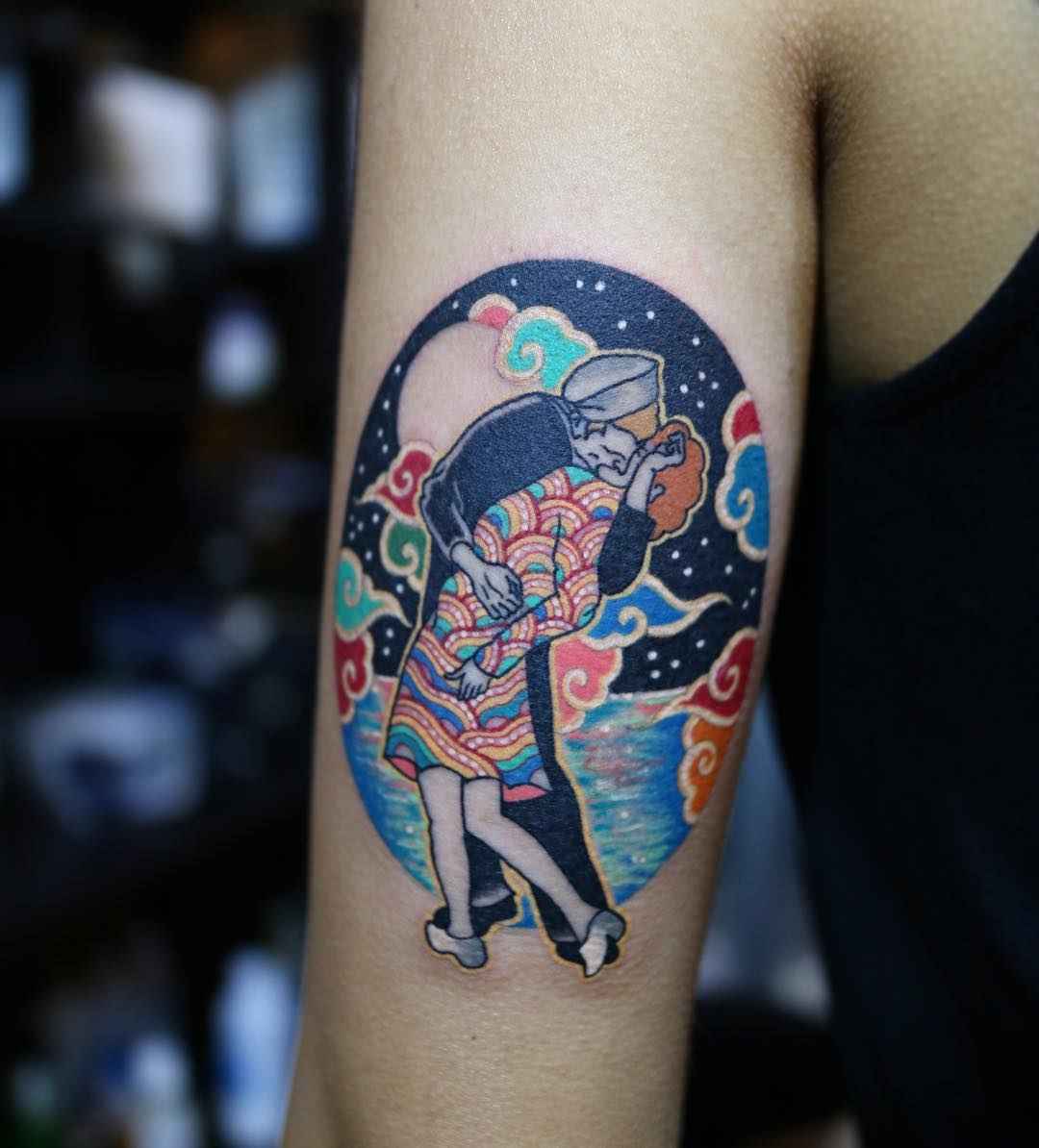 Tatuerare Pitta färg koreansk traditionell tatuering, författarstil | Seoul, Sydkorea