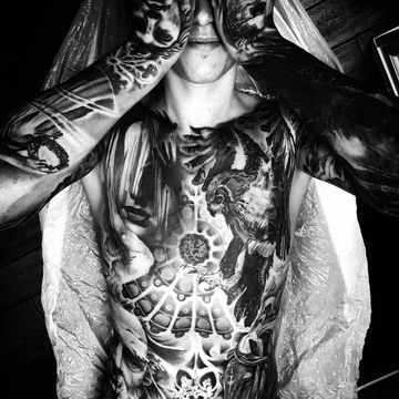 Black&Grey realistic tattoo by Mark Wosgerau