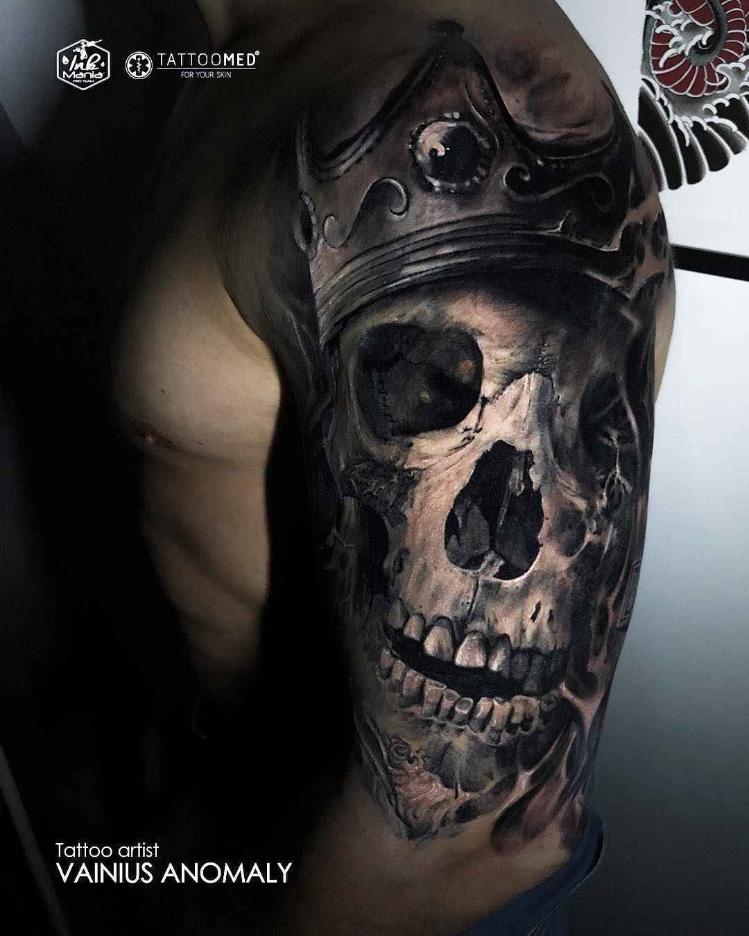 Tattoo artist Vainius Anomaly color horror realism tattoo in authors style | Lithuania