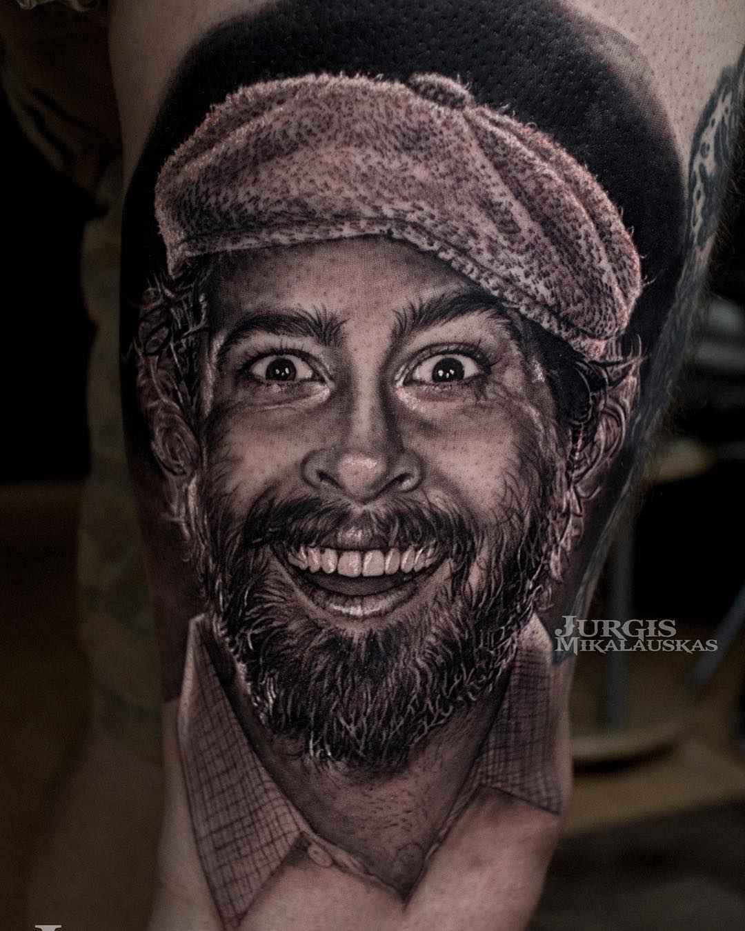 Tattoo artist Jurgis Mikalauskas - detailed color and black&grey portrait tattoo realism | UK