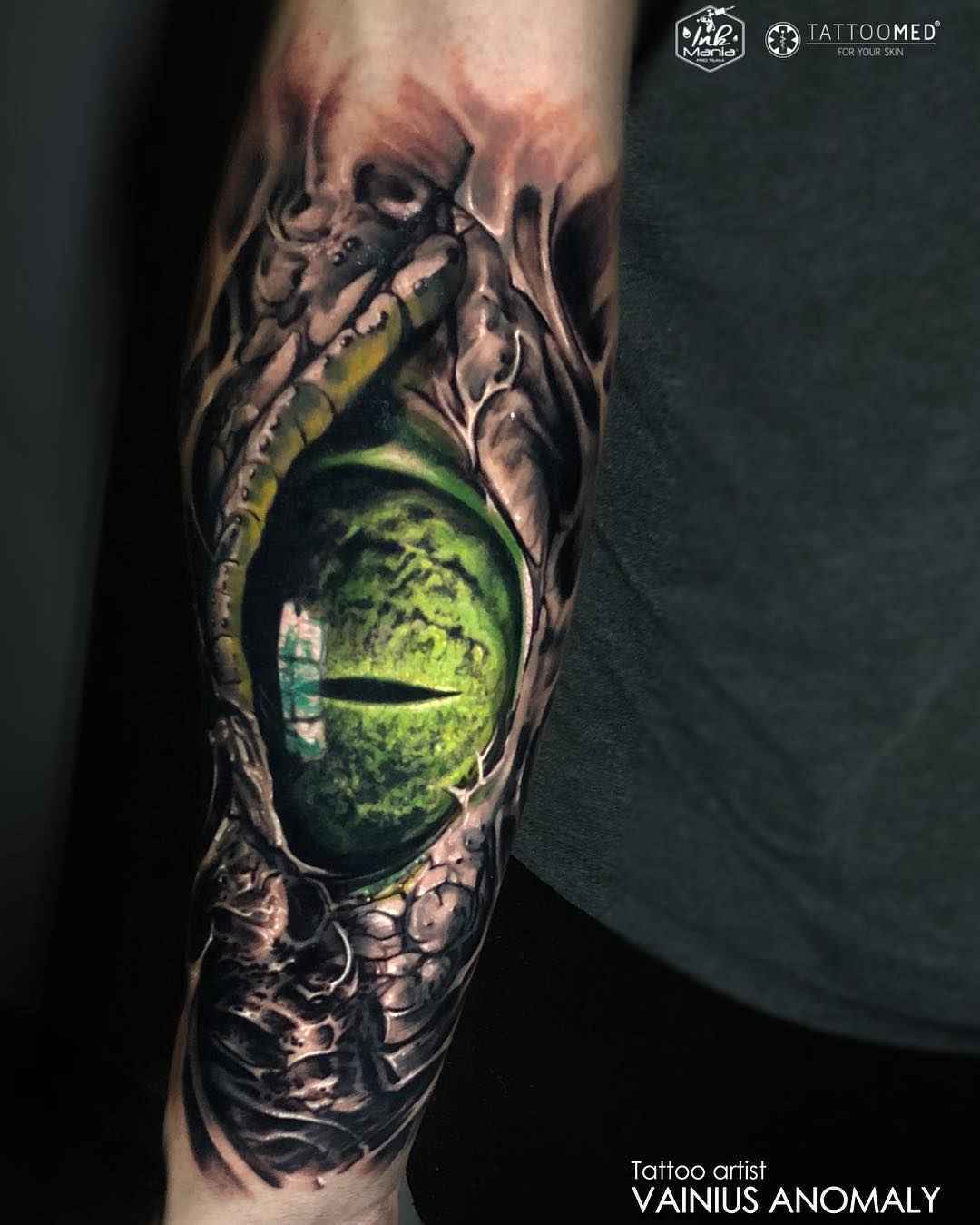 Tattoo artist Vainius Anomaly color horror realism tattoo in authors style | Lithuania