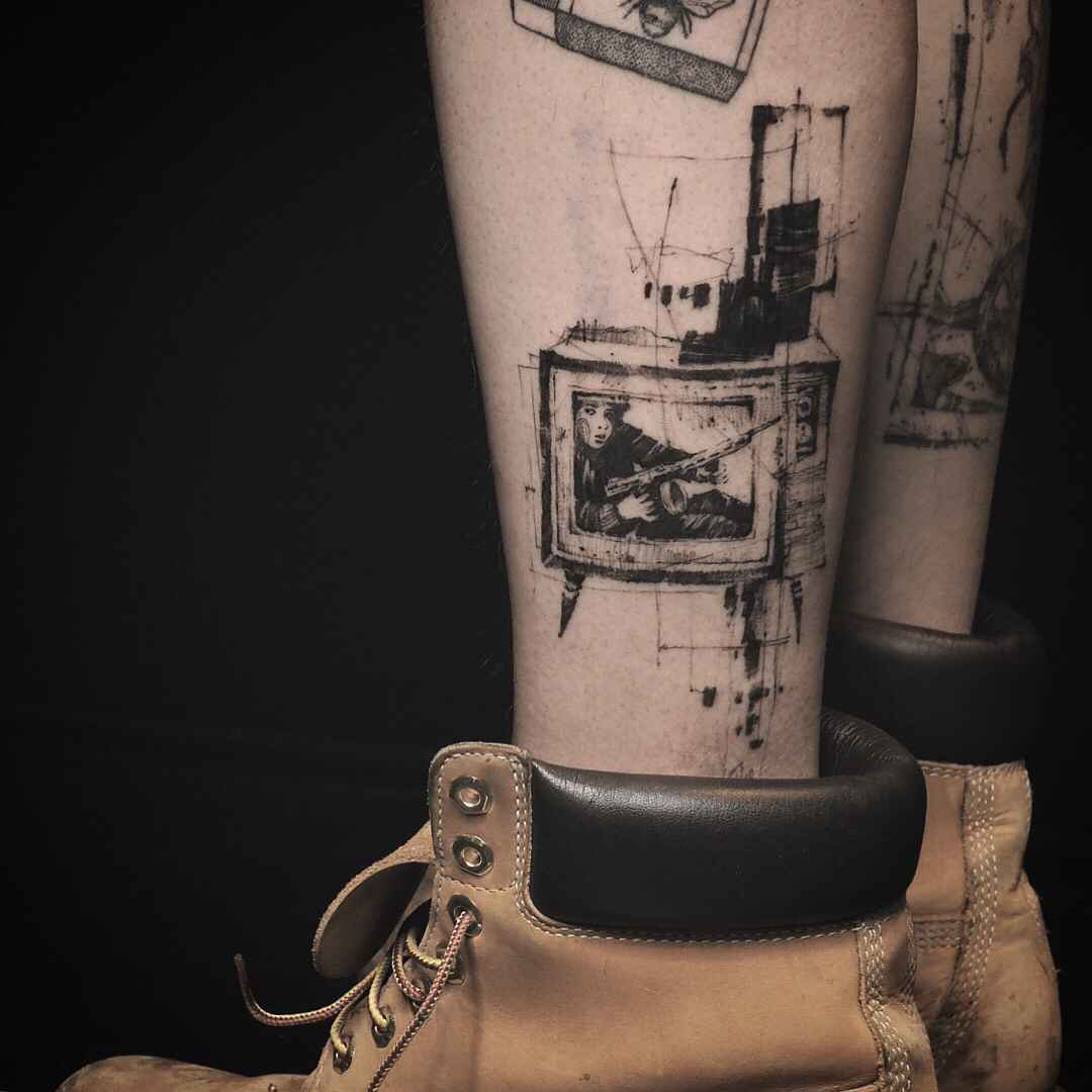 Tattoo artist NADi black and color authors sketch tattoo | Korea