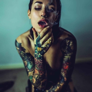 🔥 Hot photos, model's portfolio  #17732 Tattoo model Michelle Maron