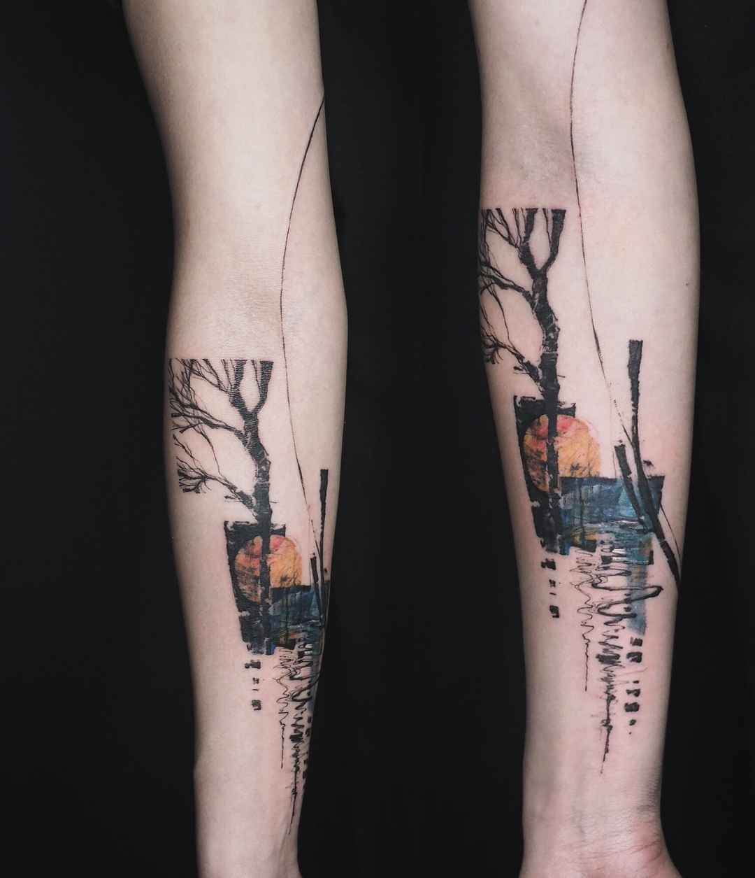 Tattoo artist NADi black and color authors sketch tattoo | Korea