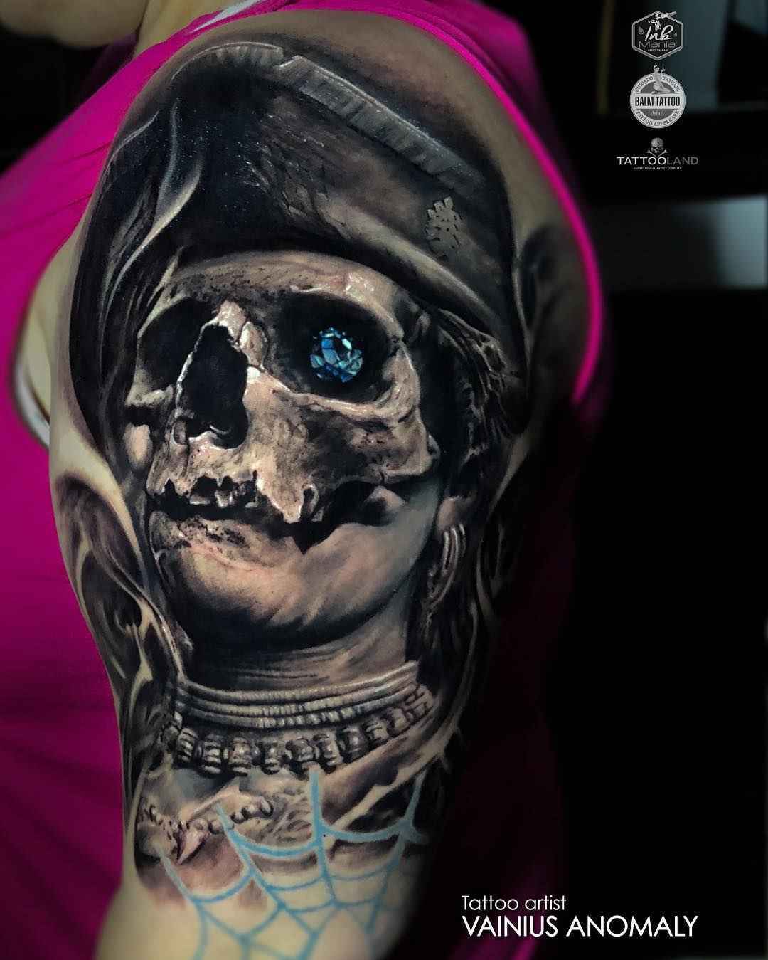 Tattoo artist Vainius Anomaly color horror realism tattoo in authors style | Lithuania