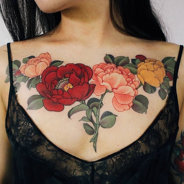 Floral tattoo by Yuuz