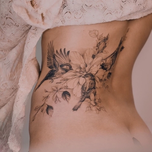 Female Black Botanical tattoo #35520 | Tattoo Artist Karolina Szymańska