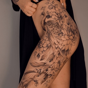 Female Black Botanical tattoo #35534 | Tattoo Artist Karolina Szymańska